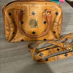 MCM Cognac Visetos Crossbody Bag